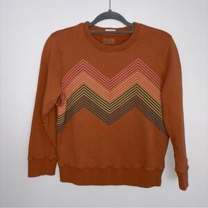 MOTHER Rust Crewneck Sweatshirt Multicolor ZIGZAG KOOZIE